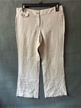 LOFT Marisa Linen Straight Leg Pants - Size 10